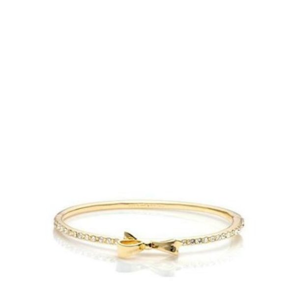 kate spade Jewelry - Kate Spade Love Notes Mini Bow Gold Pave Bracelet